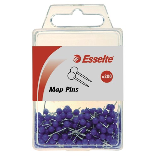 ESSELTE PINS MAP PK200 BLUE